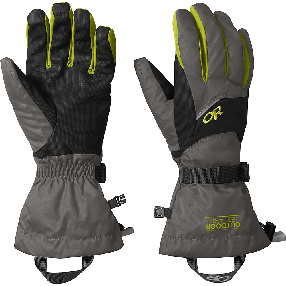 Outdoor Research Adrenaline Gloves Charcoal Black Lemongrass â XL Outdoor Research Hats Gloves Scarves