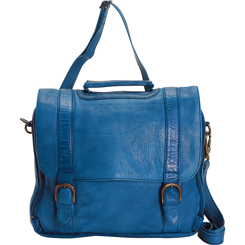 Latico Leathers Harlan Crossbody Crinkle Blue Latico Leathers Leather Handbags