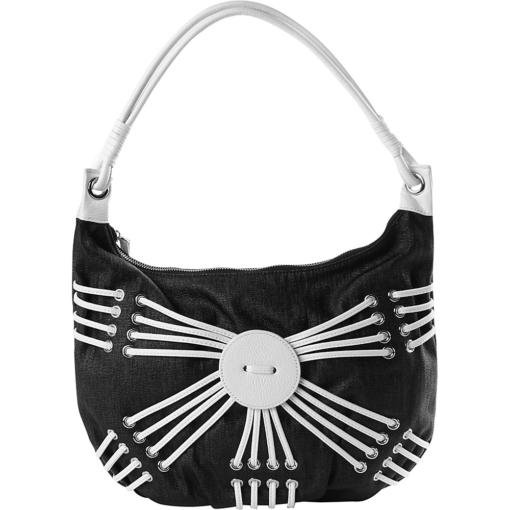BODHI Woven Shoulder Bag Black White BODHI Fabric Handbags