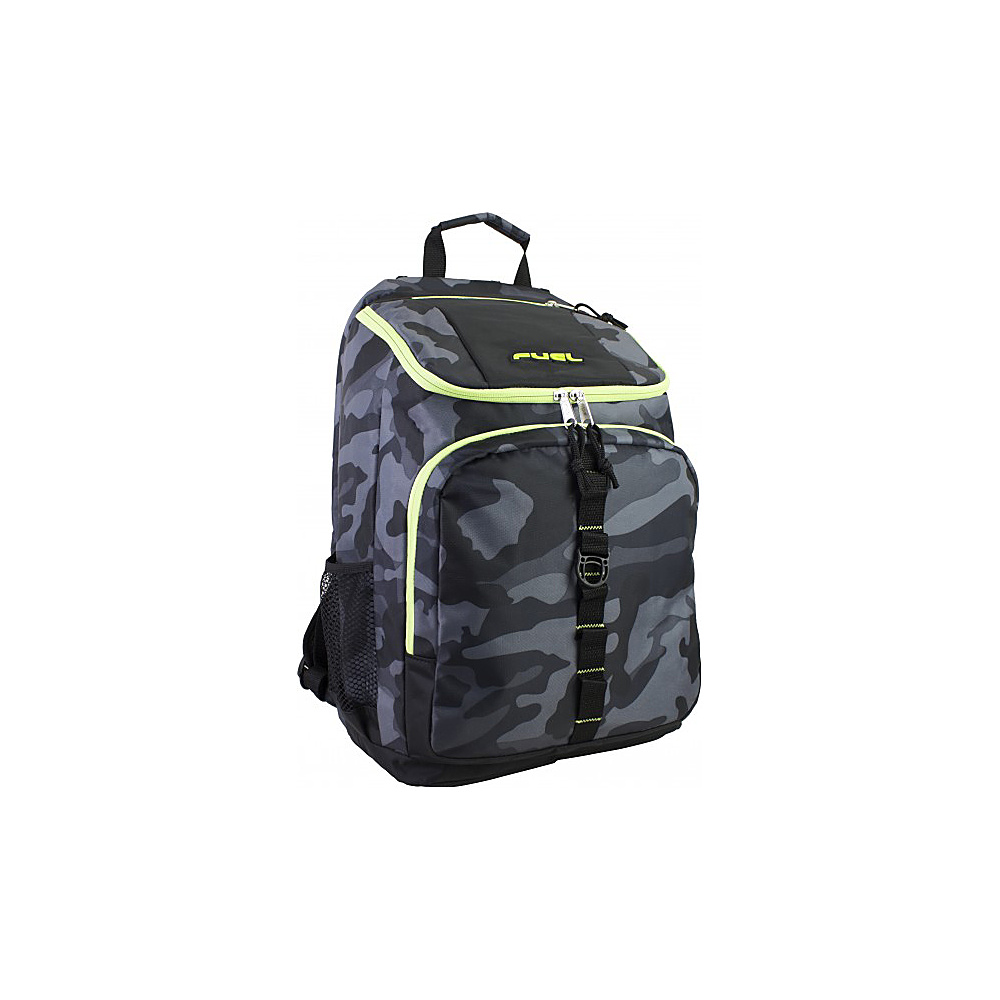 Fuel Top Loader Backpack Black with Green Camo Fuel Everyday Backpacks