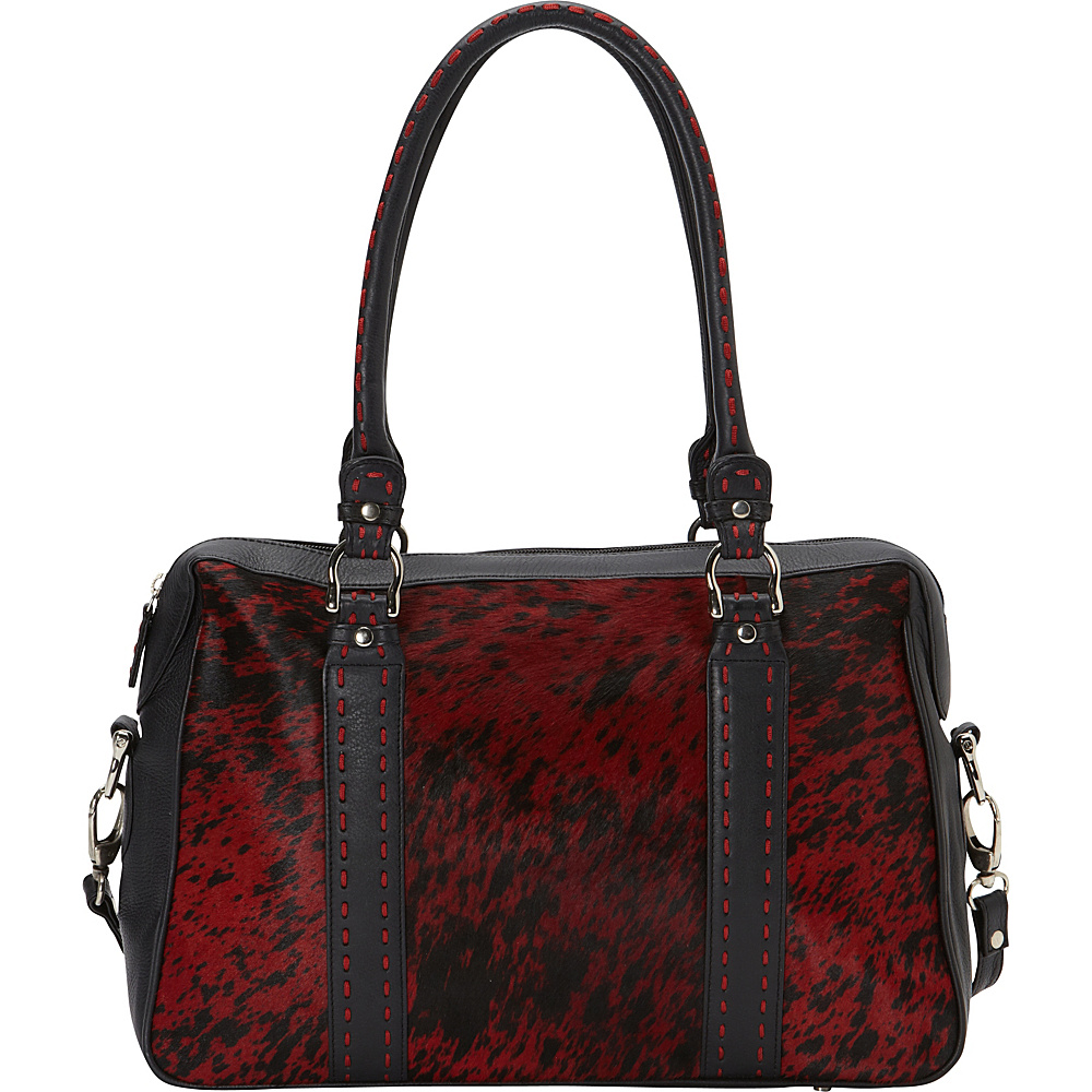 Scully Haircalf Shoulder Bag Red and Black Scully Leather Handbags