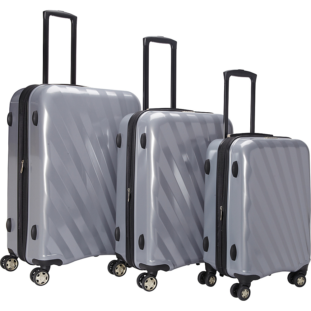 McBrine Luggage A747 Exp 3pc Luggage Set Silver McBrine Luggage Luggage Sets