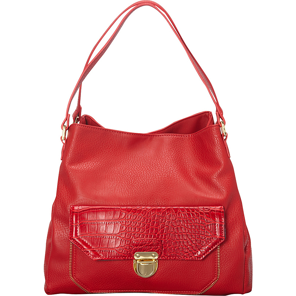Olivia Joy Elaine Double Handle Shoulder Bag Lipstick Red Olivia Joy Manmade Handbags