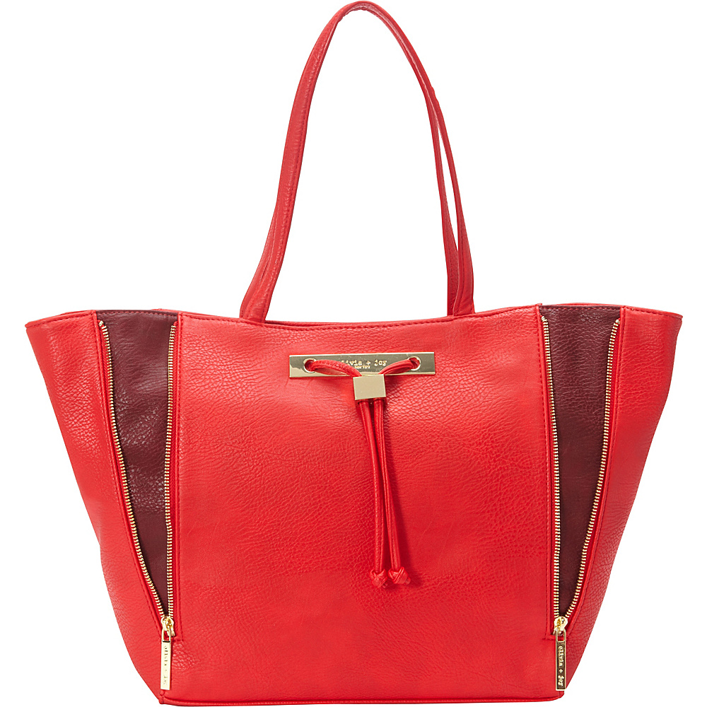Olivia Joy Kelsy Tote Red Olivia Joy Manmade Handbags