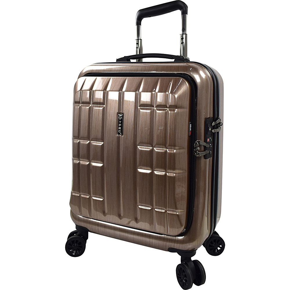 Travelers Club Luggage 18 Flex File Hardside Double Spinner Laptop Carry On Champagne Travelers Club Luggage Hardside Carry On