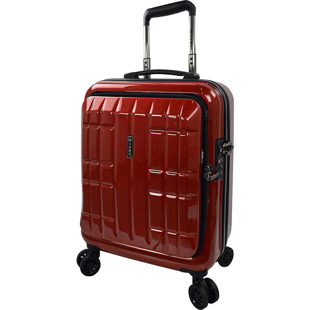 Travelers Club Luggage 18 Flex File Hardside Double Spinner Laptop Carry On Burgundy Travelers Club Luggage Hardside Carry On