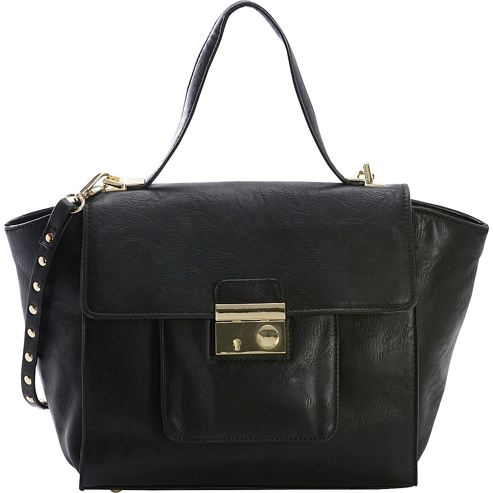 Diophy Studded Satchel Black Diophy Manmade Handbags