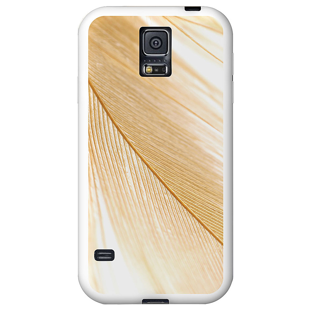 Centon Electronics OTM Glossy White Galaxy S5 Case Feather Collection Gold Centon Electronics Electronic Cases