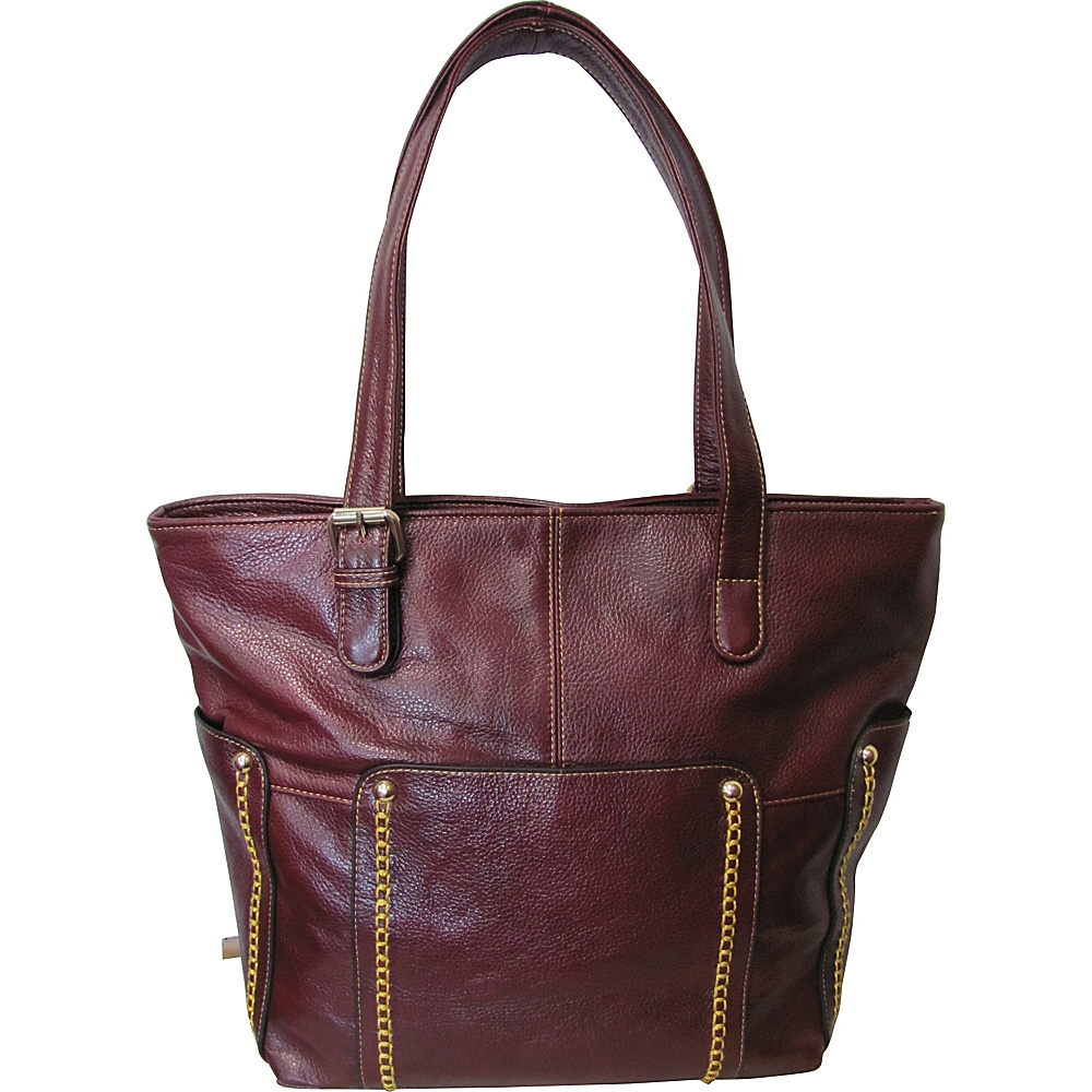 AmeriLeather Madelinne Handbag Burgundy AmeriLeather Leather Handbags
