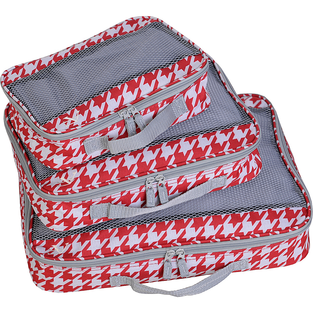 American Flyer Houndstooth 3pc Set Perfect Packing System Red American Flyer Travel Organizers
