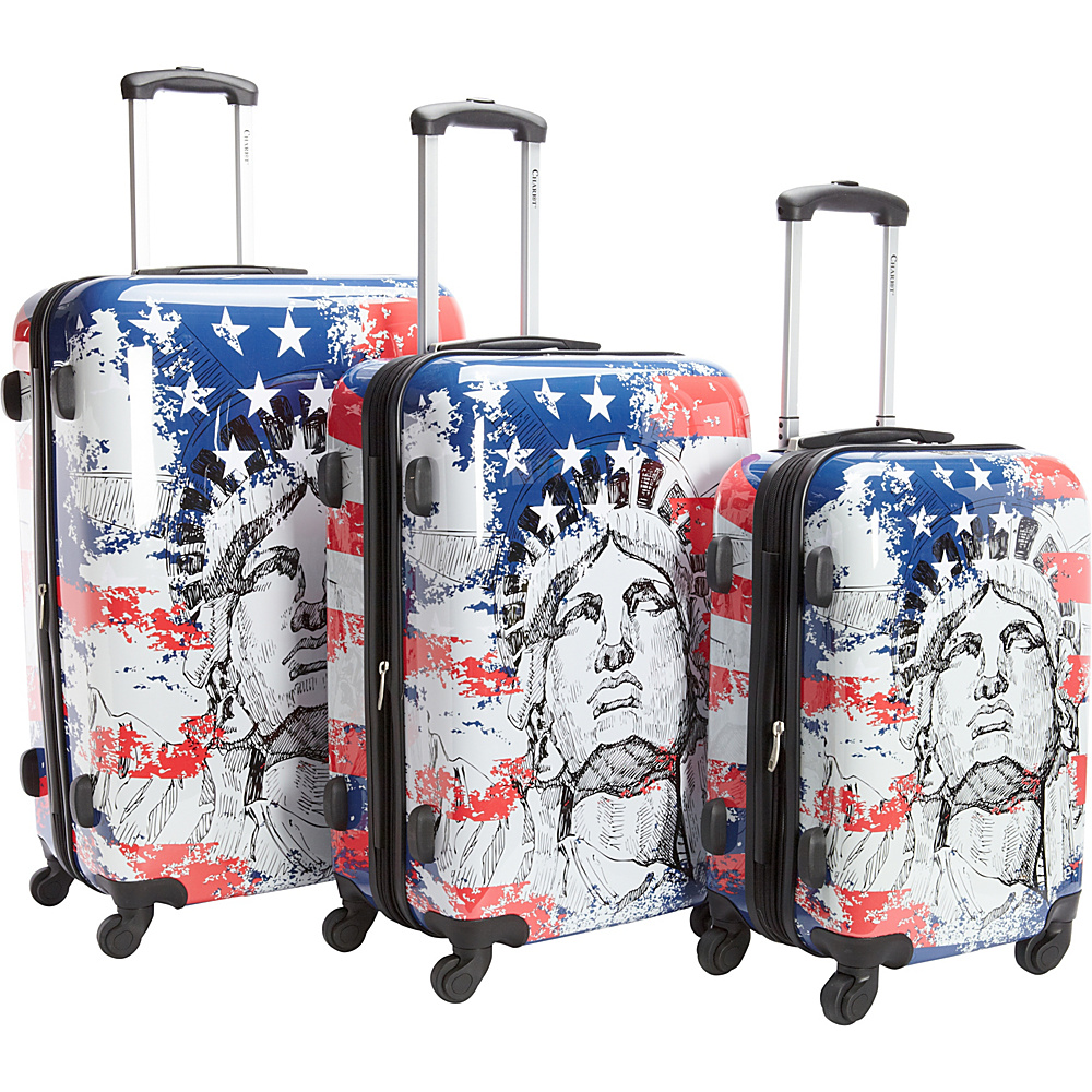 Chariot Liberty 3Pc Luggage Set Red Blue Chariot Luggage Sets