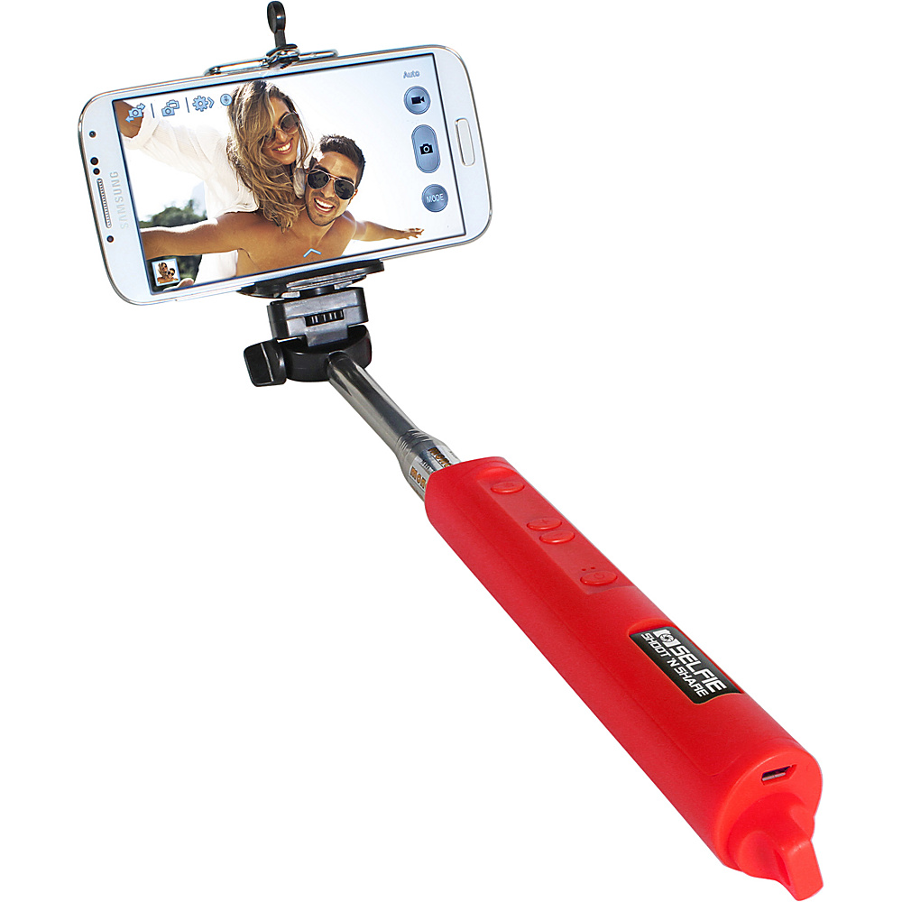 Digital Treasures Selfie Shoot N Share Bluetooth Selfie Stick Red Digital Treasures Business Accessories