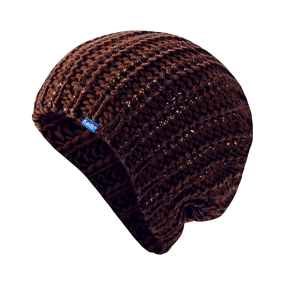 Keds Metallic Coated Knit Beanie Cocoa Brown Keds Hats Gloves Scarves
