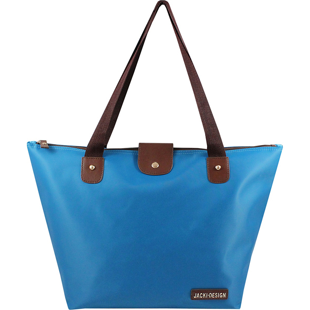 Jacki Design Essential Foldable Tote Bag Large Blue Jacki Design Fabric Handbags