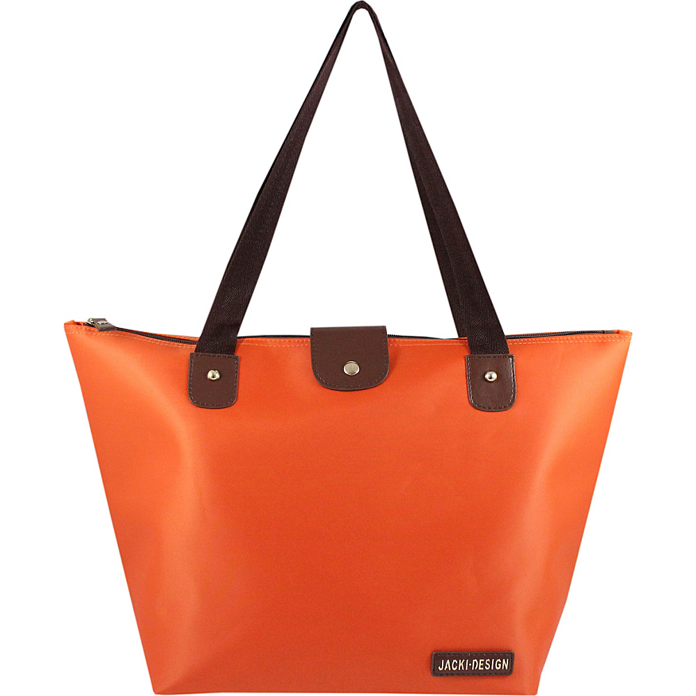 Jacki Design Essential Foldable Tote Bag Large Orange Jacki Design Fabric Handbags