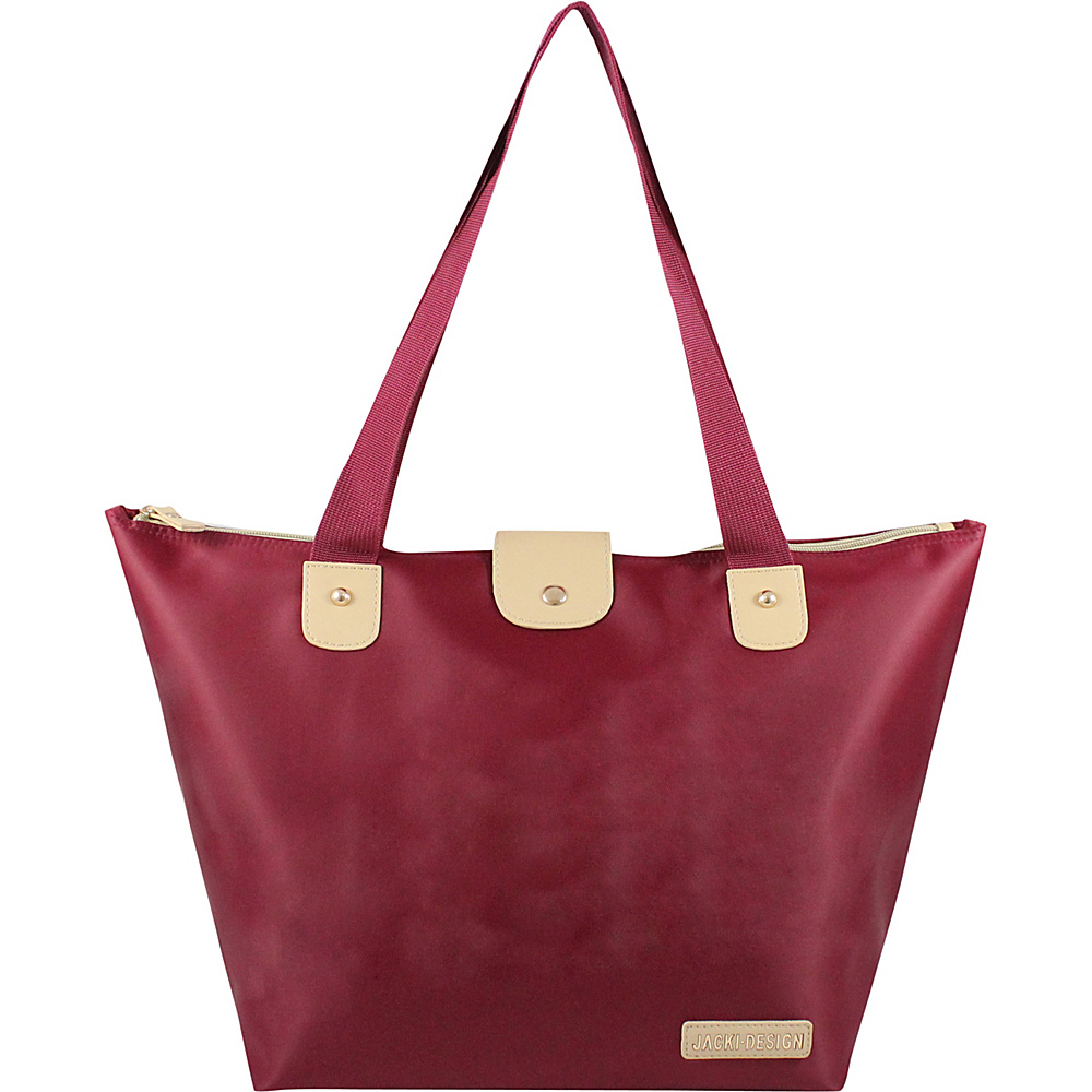 Jacki Design Essential Foldable Tote Bag Large Red Jacki Design Fabric Handbags