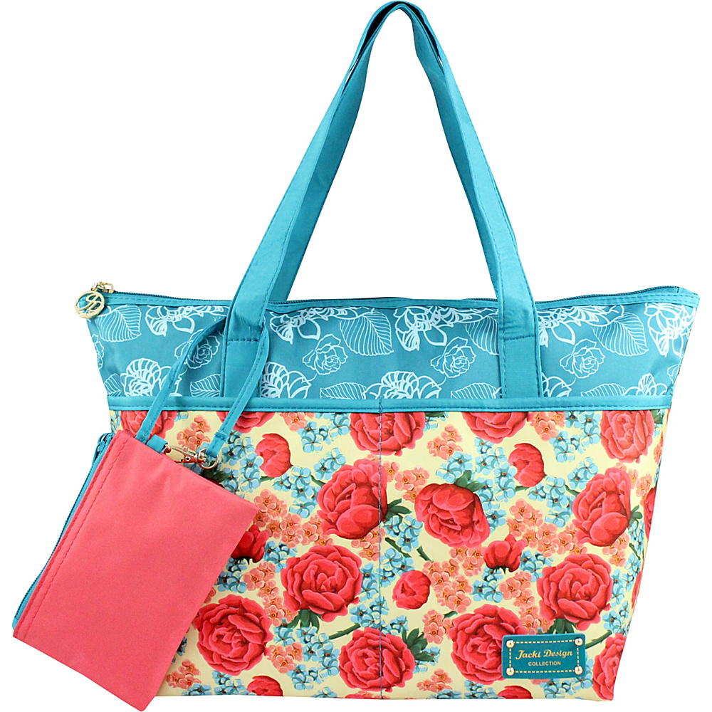 Jacki Design Miss Cherie 2 Piece Tote Bag Blue Jacki Design Fabric Handbags