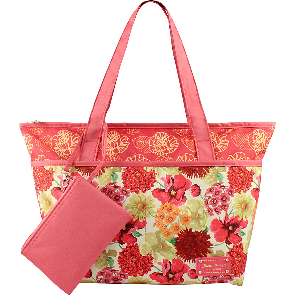 Jacki Design Miss Cherie 2 Piece Tote Bag Coral Jacki Design Fabric Handbags