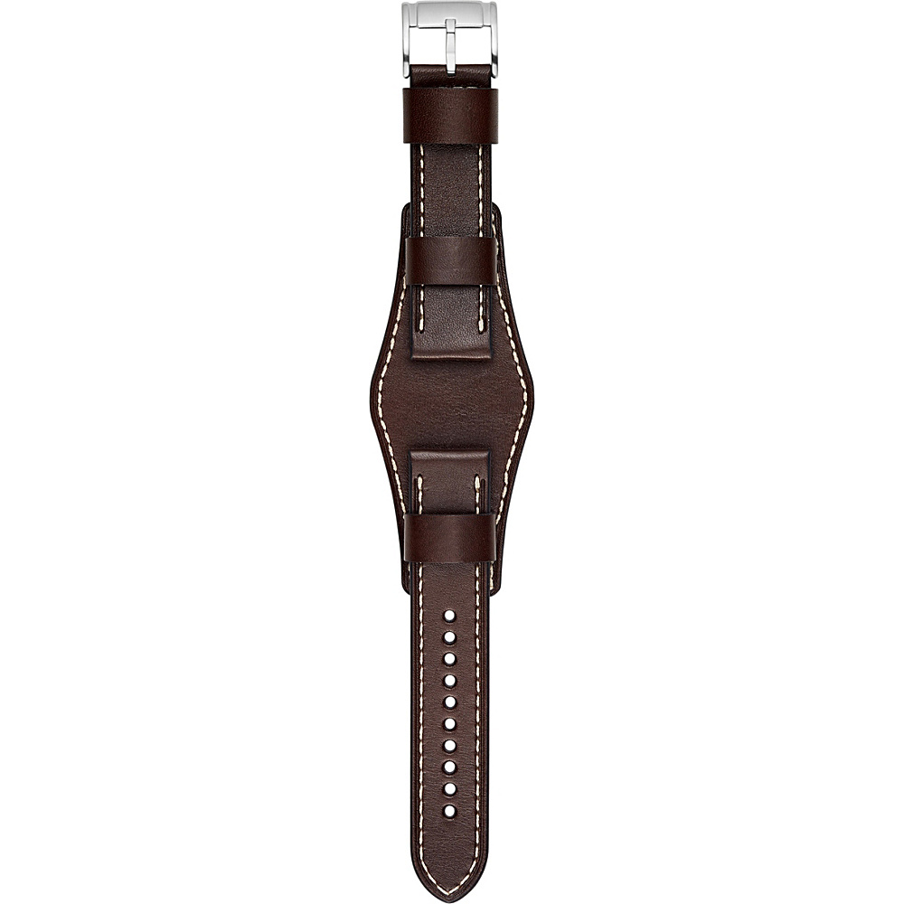 Fossil Leather 22mm Watch Strap Dark Brown Fossil Watches