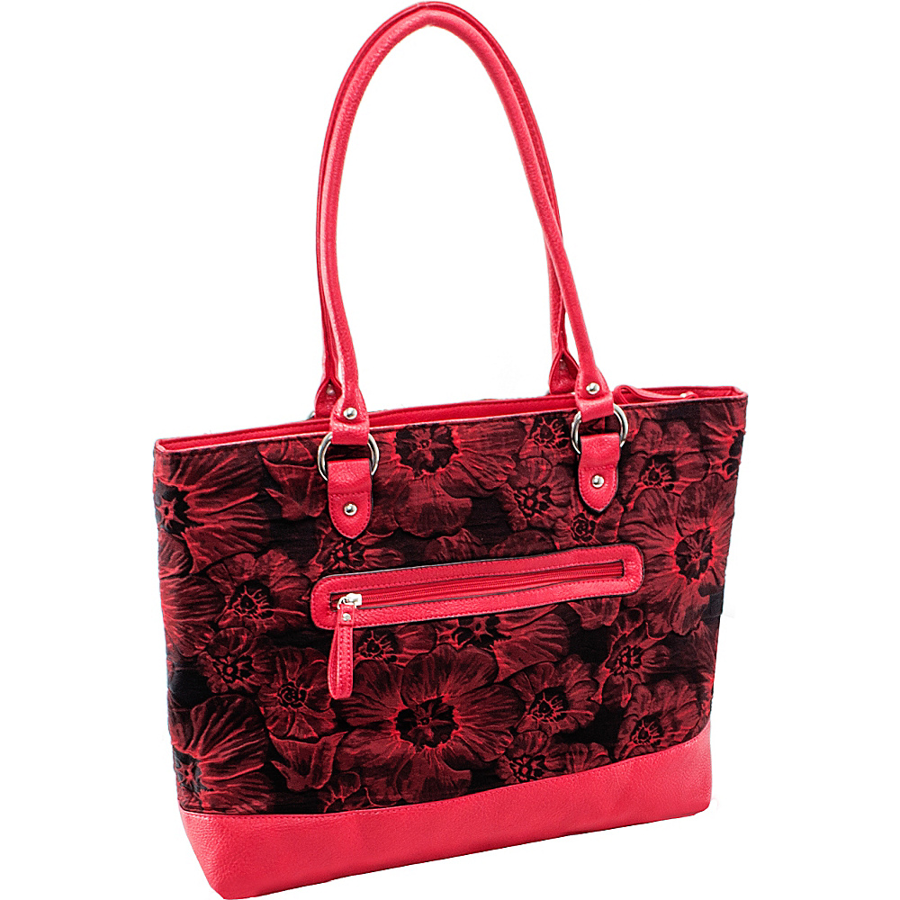 Parinda Aaryn Tote Red Floral Parinda Fabric Handbags