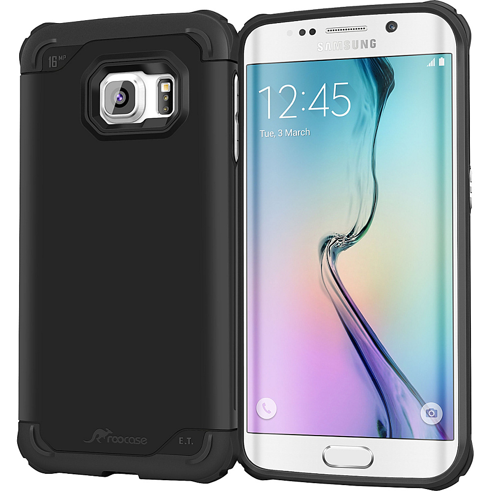 rooCASE Samsung Galaxy S6 Edge Case Exec Tough Cover Black rooCASE Electronic Cases