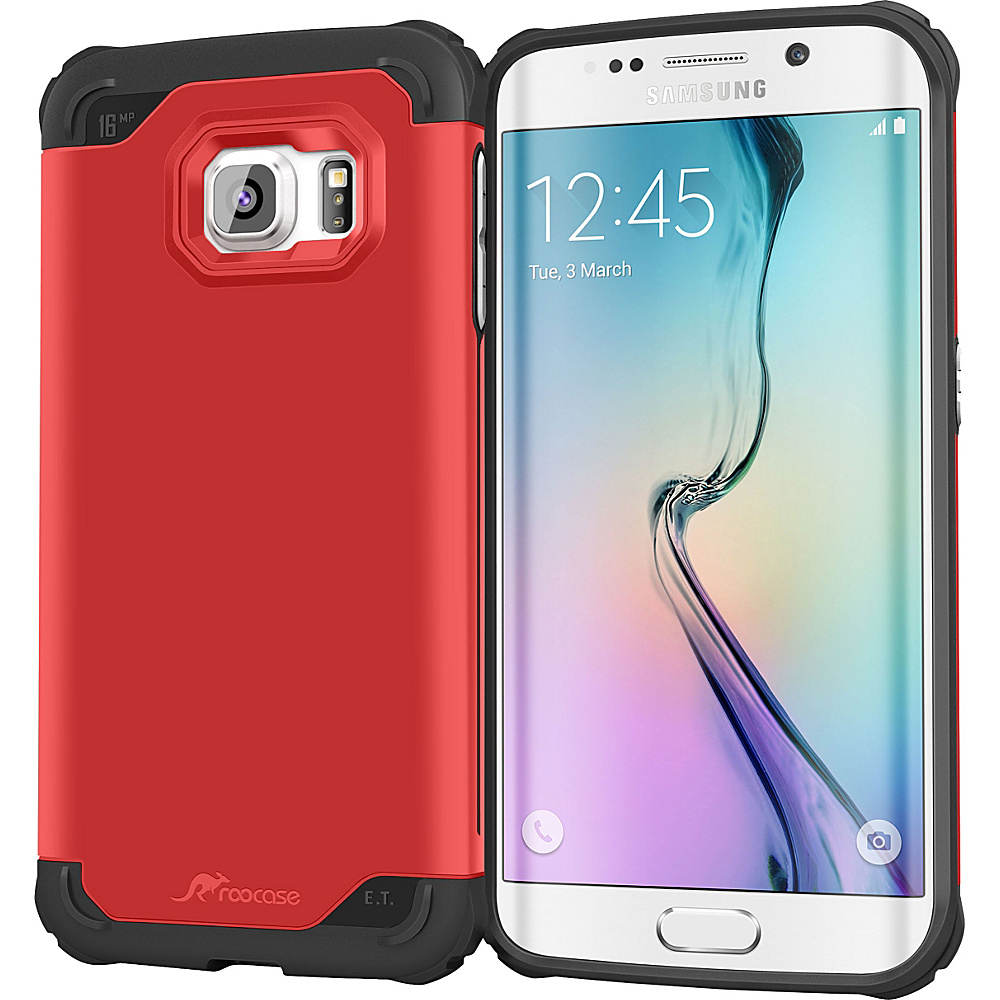rooCASE Samsung Galaxy S6 Edge Case Exec Tough Cover Red rooCASE Electronic Cases
