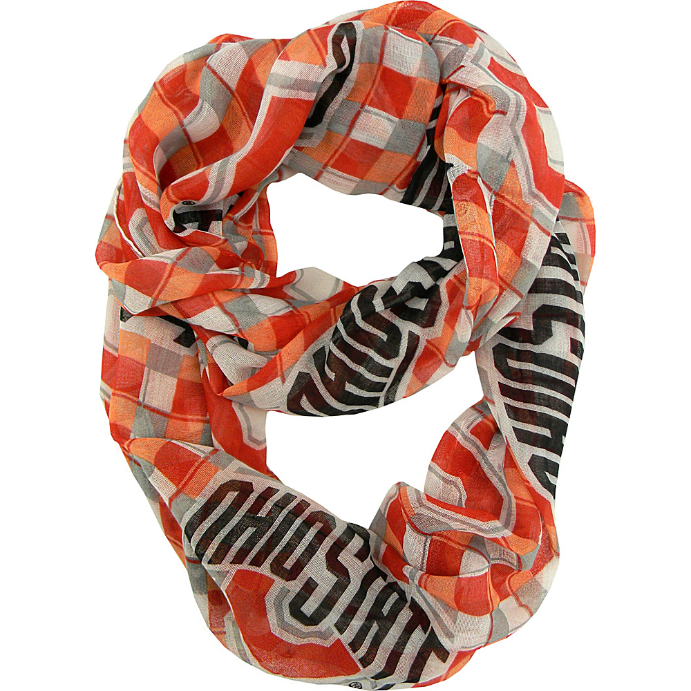 Littlearth Sheer Infinity Scarf Plaid Big 10 Teams Ohio State University Littlearth Hats Gloves Scarves