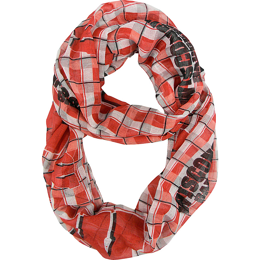 Littlearth Sheer Infinity Scarf Plaid Big 10 Teams Wisconsin U of Littlearth Hats Gloves Scarves