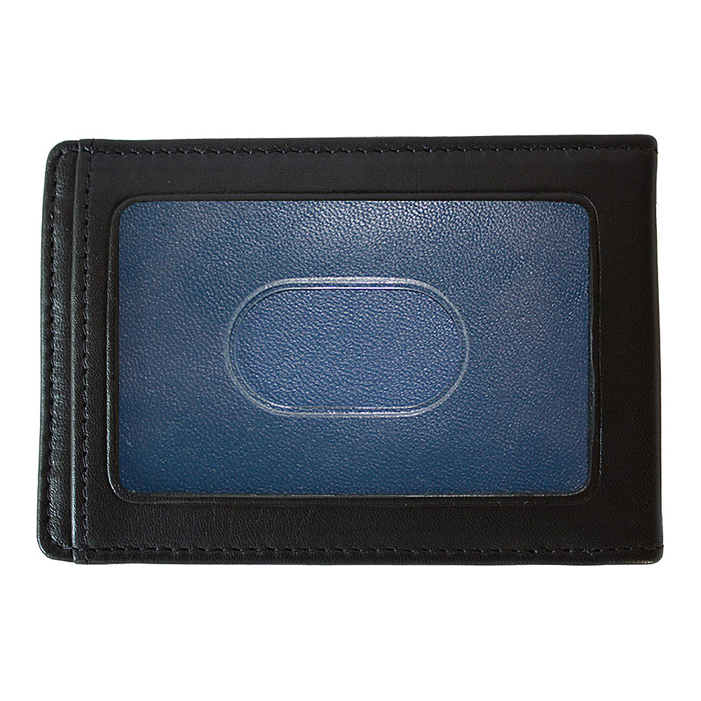 Boconi Collins Calf RS RFID Two Fold Money Clip Black Calf w blue Boconi Men s Wallets