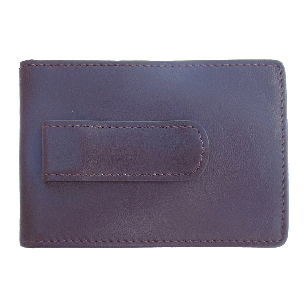 Boconi Collins Calf RS RFID Two Fold Money Clip Espresso w cool blue Boconi Men s Wallets