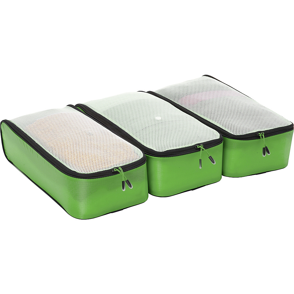 eBags Ultralight Packing Cubes Slim 3pc Set Green eBags Travel Organizers