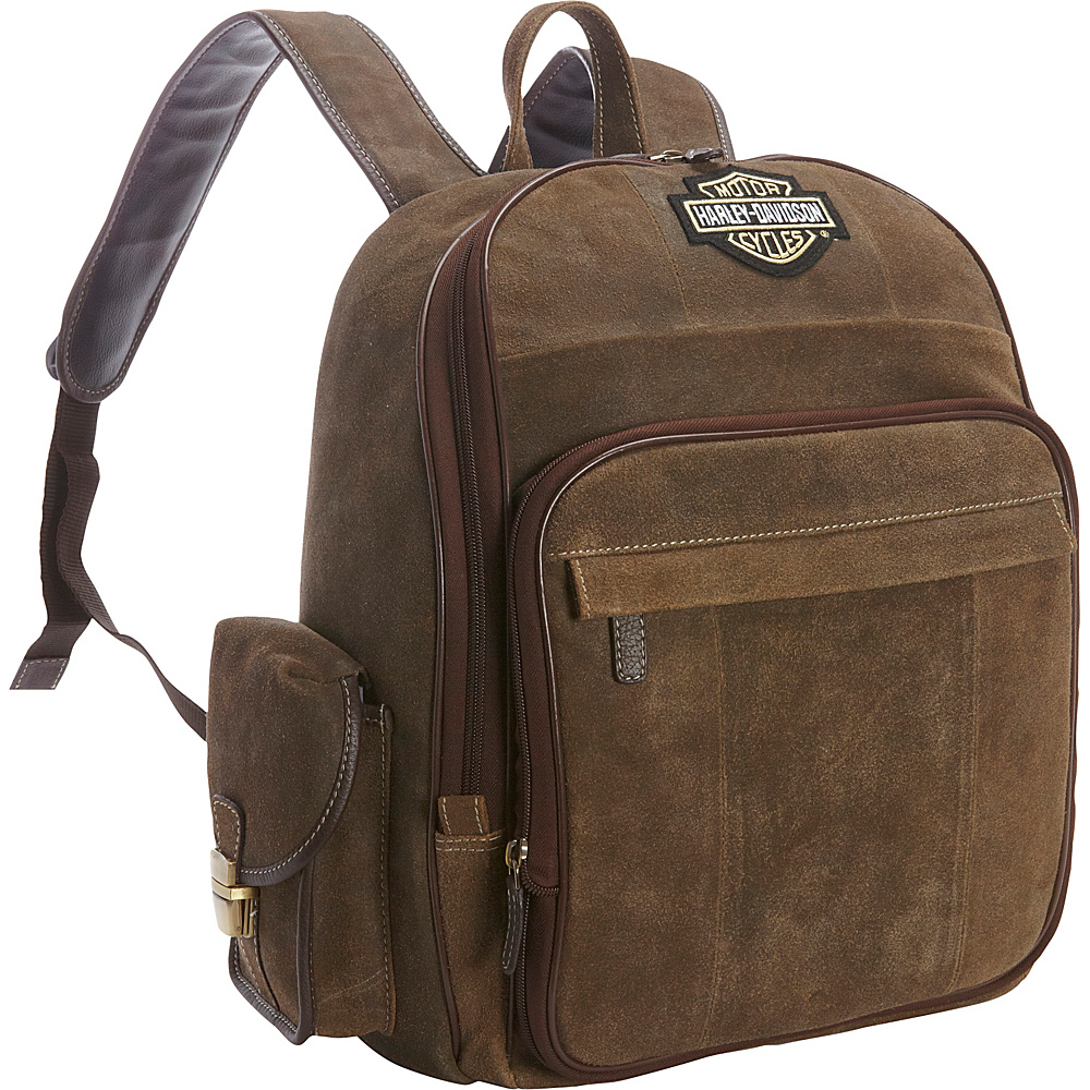 Harley Davidson by Athalon Leather Backpack Large Distressed Brown Harley Davidson by Athalon Everyday Backpacks