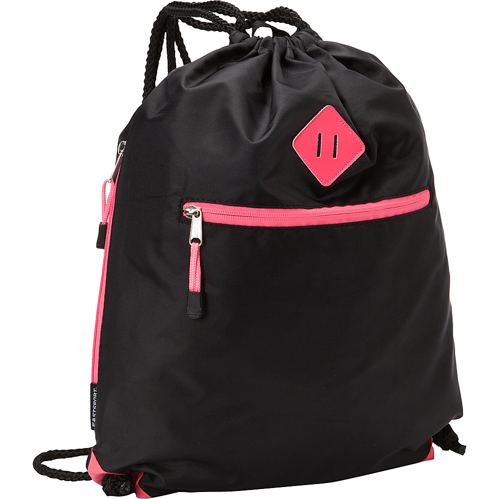 Eastsport Diamond Patch Drawstring Sackpack Pink Sizzle Eastsport Everyday Backpacks