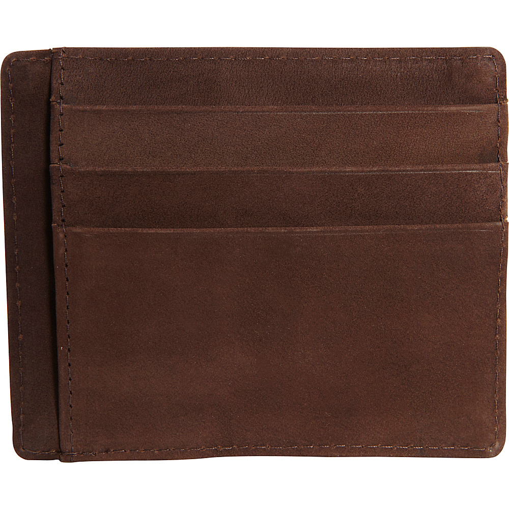 Vicenzo Leather Survival Creed Full Grain Leather Slim Card Case Brown Vicenzo Leather Men s Wallets
