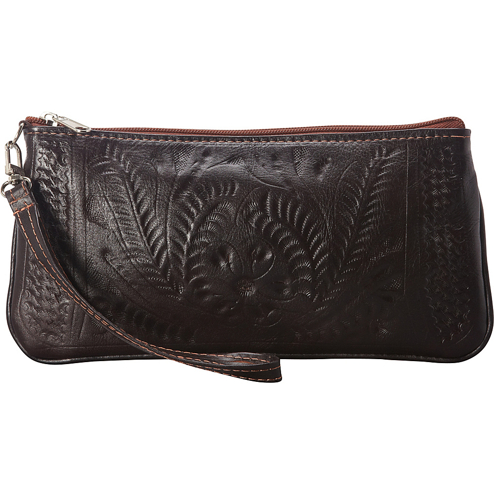 Ropin West Clutch Purse Brown Ropin West Leather Handbags