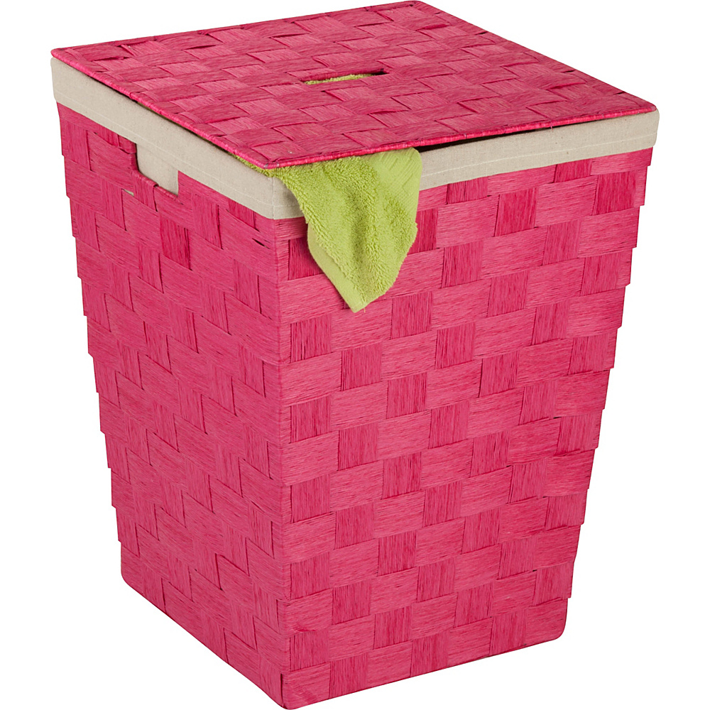 Honey Can Do Woven Hamper With Liner Pink Honey Can Do Travel Health Beauty