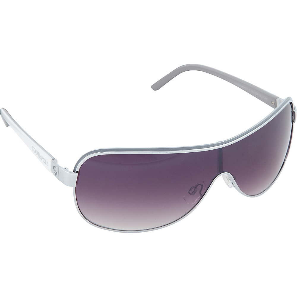 SouthPole Eyewear Metal Shield Sunglasses Silver Grey White SouthPole Eyewear Sunglasses