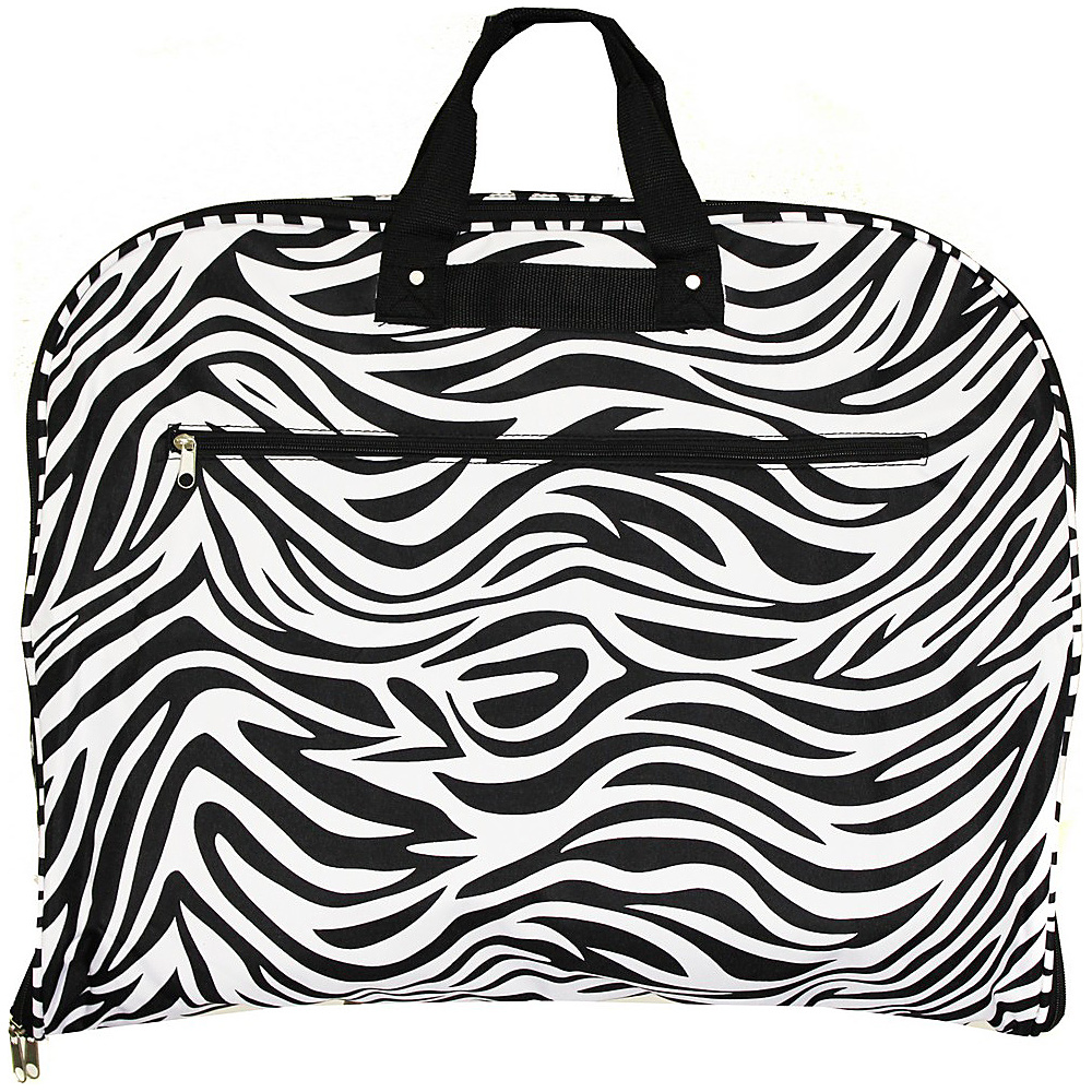 World Traveler Zebra 40 Hanging Garment Bag Black Trim Zebra World Traveler Garment Bags