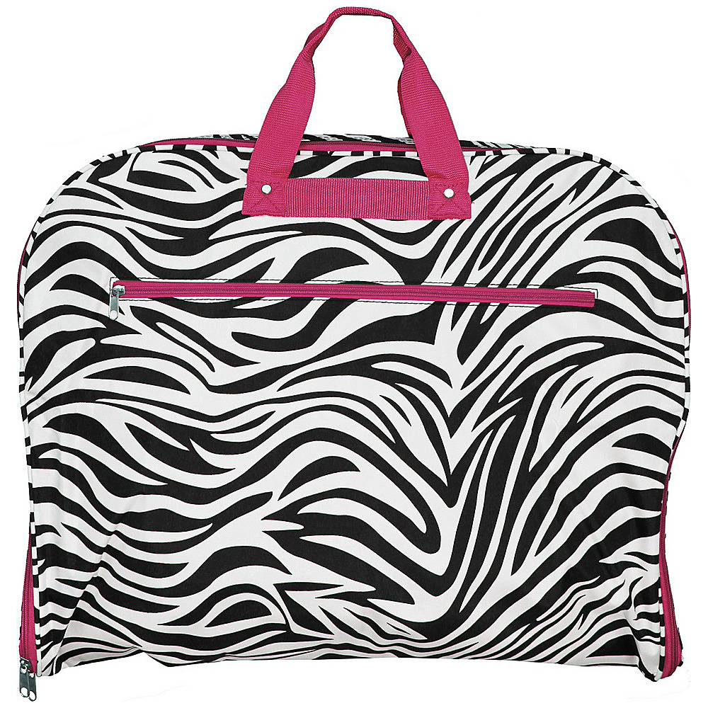 World Traveler Zebra 40 Hanging Garment Bag Pink Trim Zebra World Traveler Garment Bags