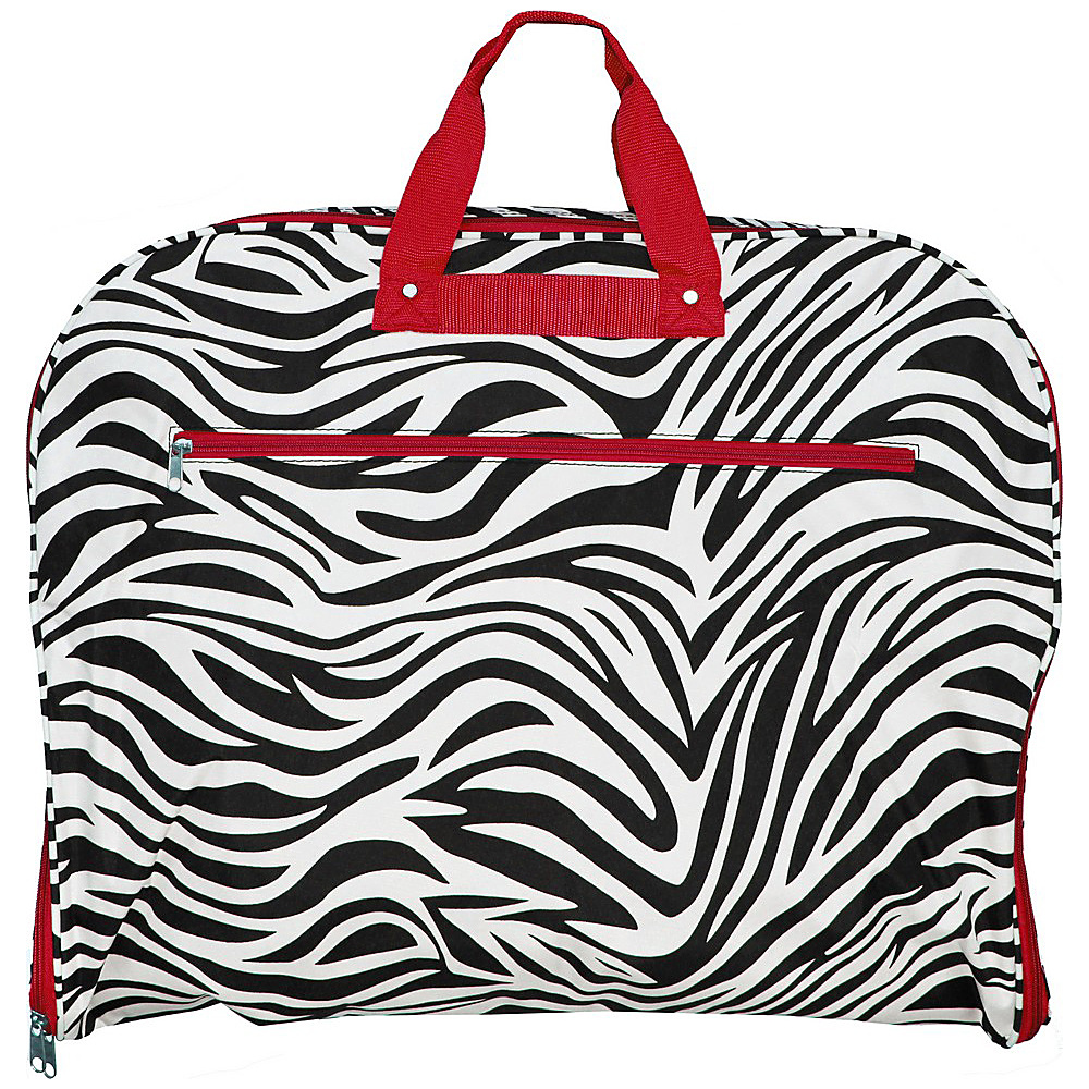 World Traveler Zebra 40 Hanging Garment Bag Red Trim Zebra World Traveler Garment Bags