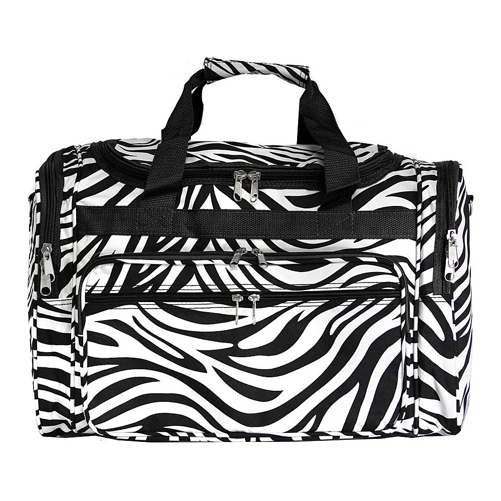 World Traveler Zebra 22 Travel Duffle Bag Black Trim Zebra World Traveler Rolling Duffels