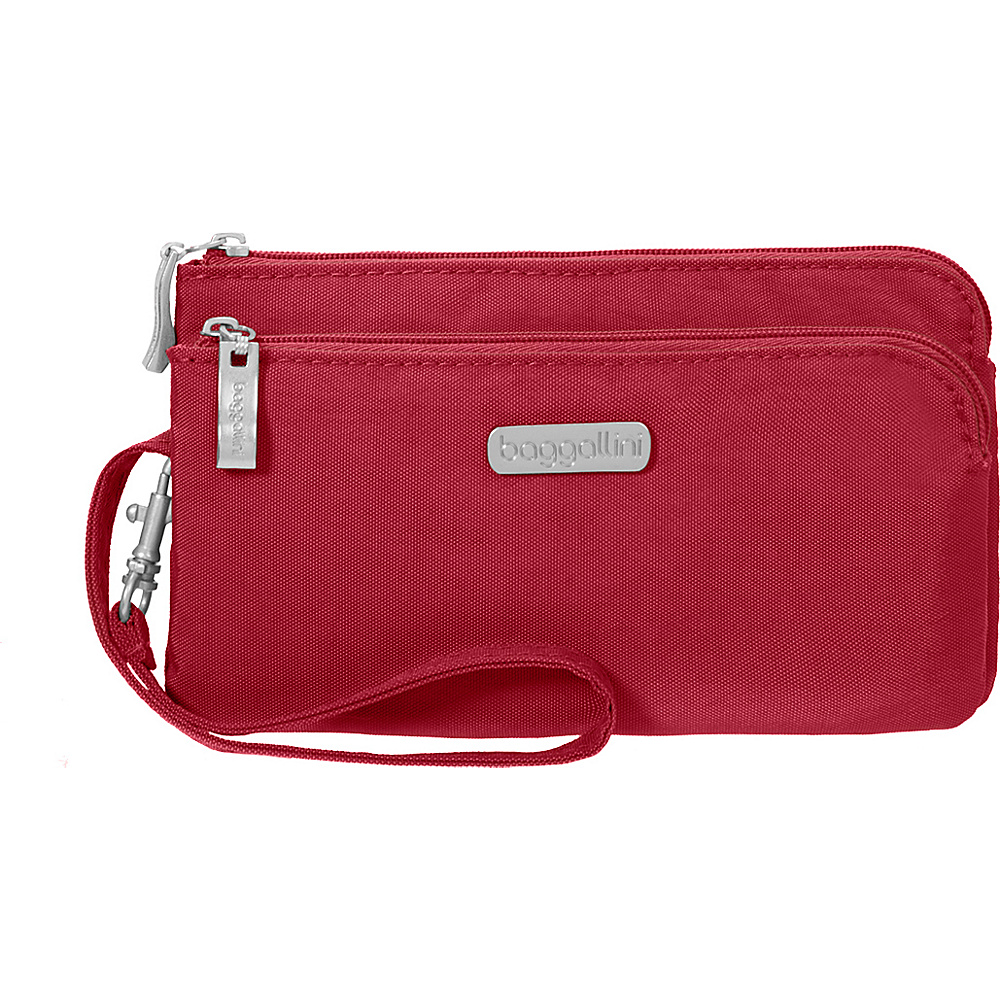 baggallini RFID Double Zip Wristlet Apple baggallini Fabric Handbags