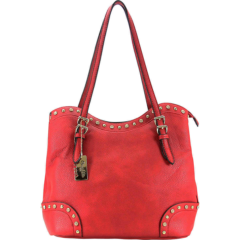 Chasse Wells Ruby Shoulder Tote Red Chasse Wells Manmade Handbags
