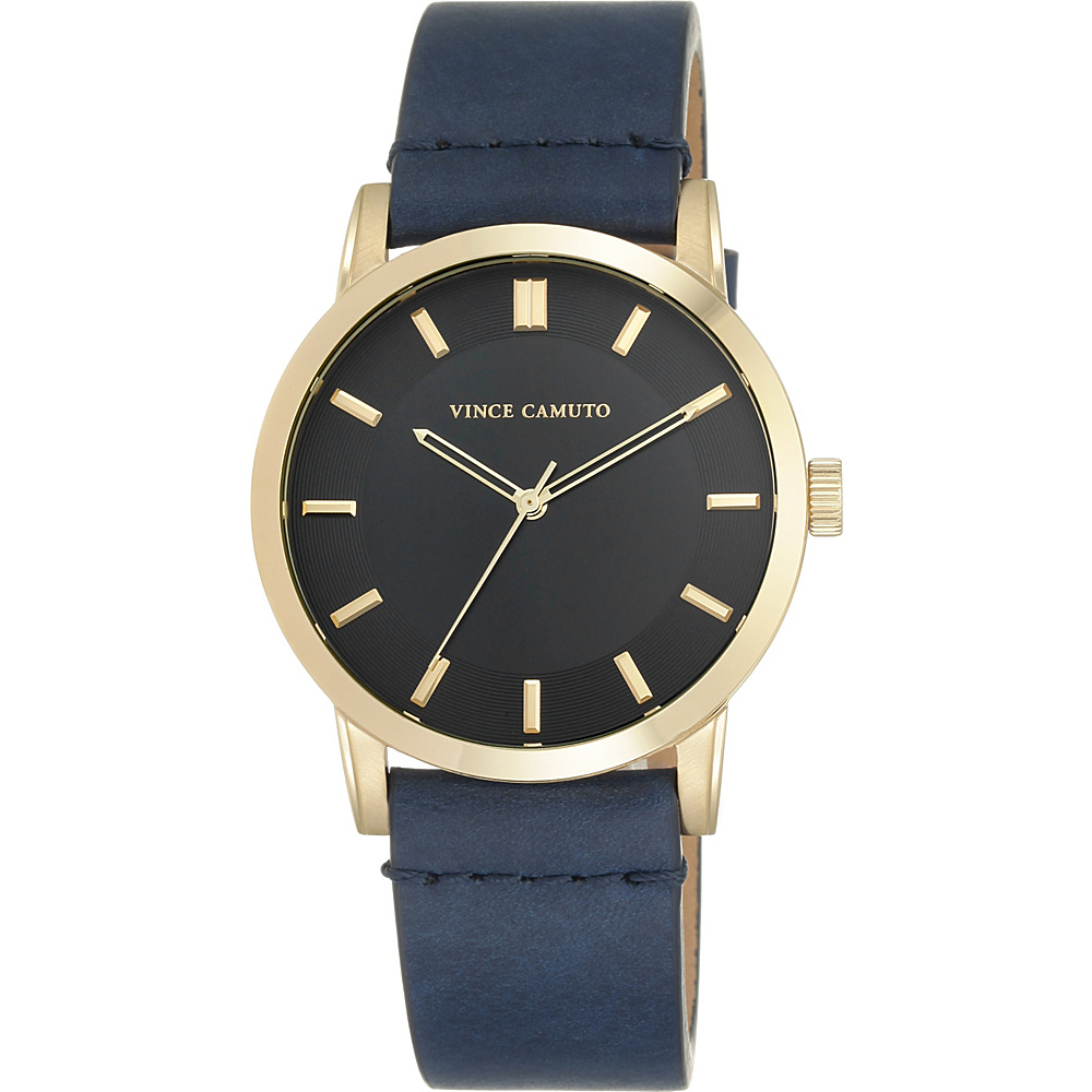 Vince Camuto Watches Men s Leather Strap Watch 42mm Blue Vince Camuto Watches Watches