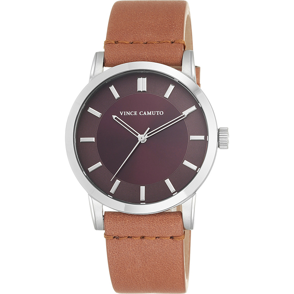 Vince Camuto Watches Men s Leather Strap Watch 42mm Brown Vince Camuto Watches Watches