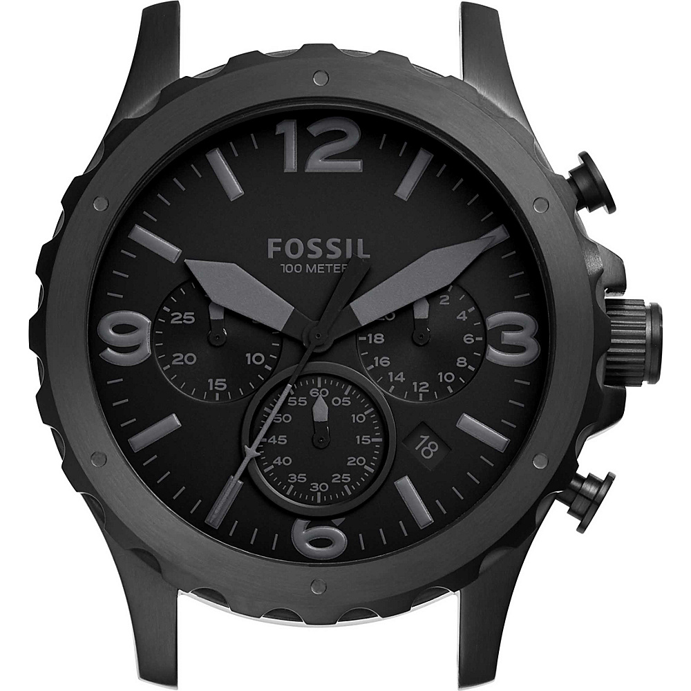 Fossil Nate Chronograph Stainless Steel 22mm Case Black Fossil Watches