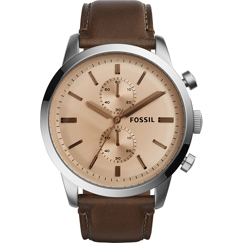 Fossil Townsman Chronograph Leather Watch Dark Brown Fossil Watches