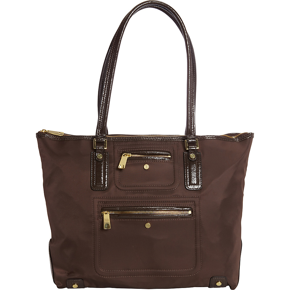 Tutilo Portable Top Zip Tote with Organization Brown Tutilo Women s Business Bags