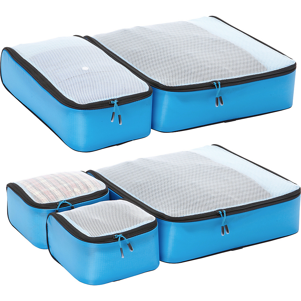 eBags Ultralight Packing Cubes Super Packer 5pc Set Blue eBags Travel Organizers
