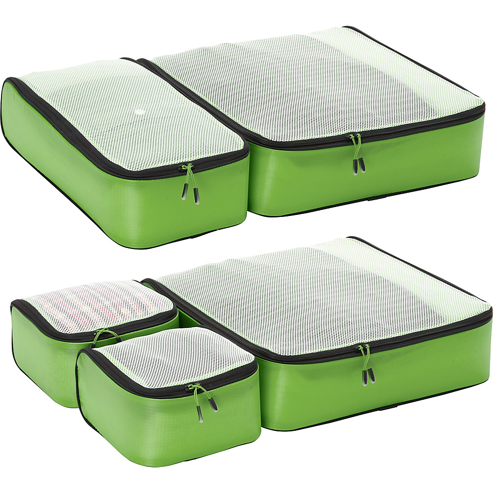 eBags Ultralight Packing Cubes Super Packer 5pc Set Green eBags Travel Organizers
